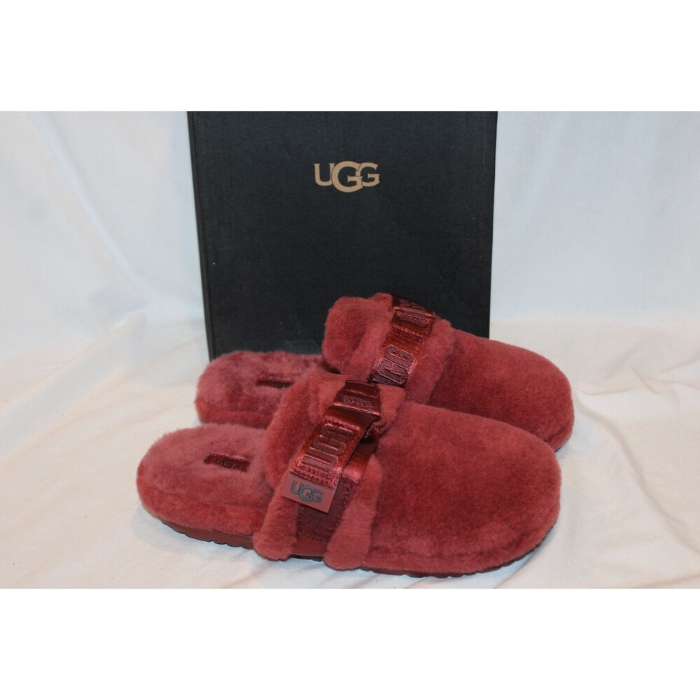 UGG WOMEN 9 MEN 7 SHEARLING LINED CLOG SLIPPERS NIB BURGUNDY NIB